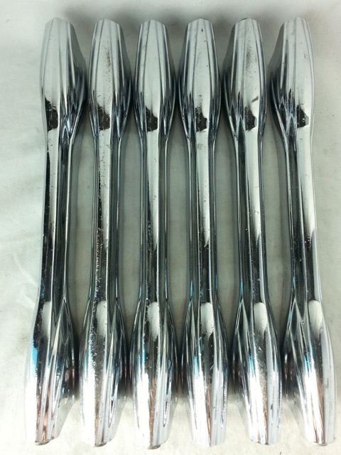 Premier 6x Bass Drum Lugs Diamond Chrome Vintage 70s England 3-Hole 7 1/8"-Long — main photograph