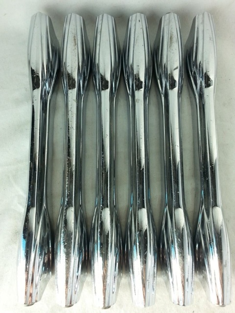 Premier 6x Bass Drum Lugs Diamond Chrome Vintage 70s England 3-Hole 7 1/8"-Long — main photograph