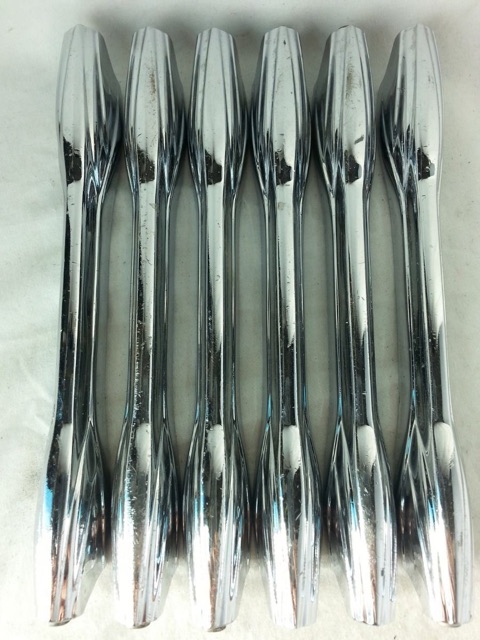 Premier 6x Bass Drum Lugs Diamond Chrome Vintage 70s England 3-Hole 7 1/8"-Long — main photograph