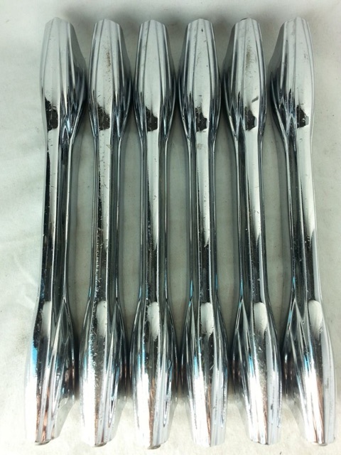 Premier 6x Bass Drum Lugs Diamond Chrome Vintage 70s England 3-Hole 7 1/8"-Long — main photograph
