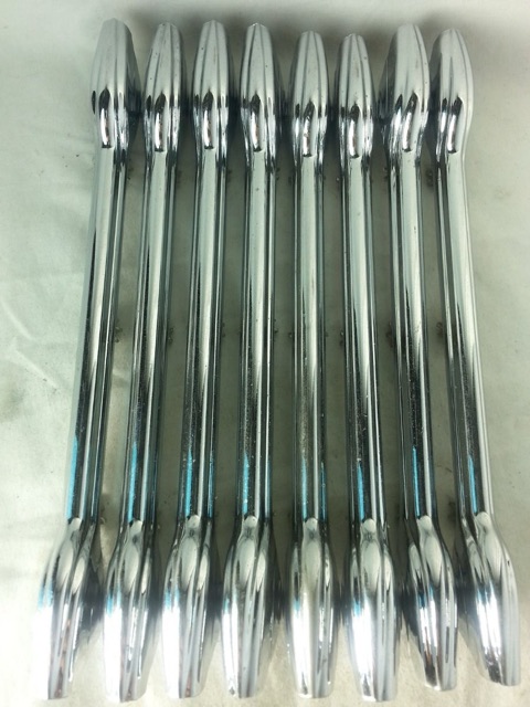 Premier 8x Bass Drum Lugs Diamond Chrome Vintage 50s England 3-Hole 9 1/4"-Long — main photograph