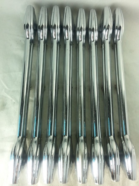 Premier 8x Bass Drum Lugs Diamond Chrome Vintage 50s England 3-Hole 9 1/4"-Long — main photograph