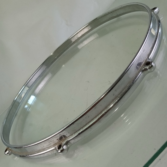Premier 14" Die-Cast 8-Lug Snare Drum/Floor Tom Batter Rim/Hoop Chrome UK 50-60s — main photograph