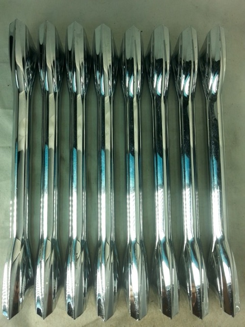 Premier 8x Bass Drum Lugs Diamond Chrome Vintage 60s England 2-Hole 9 1/4" Hex* — main photograph