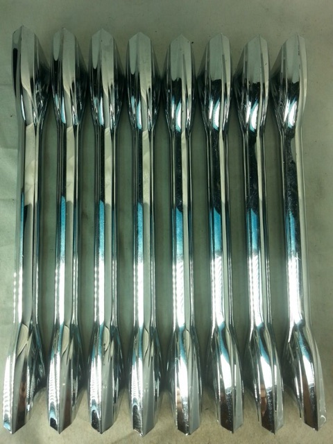Premier 8x Bass Drum Lugs Diamond Chrome Vintage 60s England 2-Hole 9 1/4" Hex* — main photograph