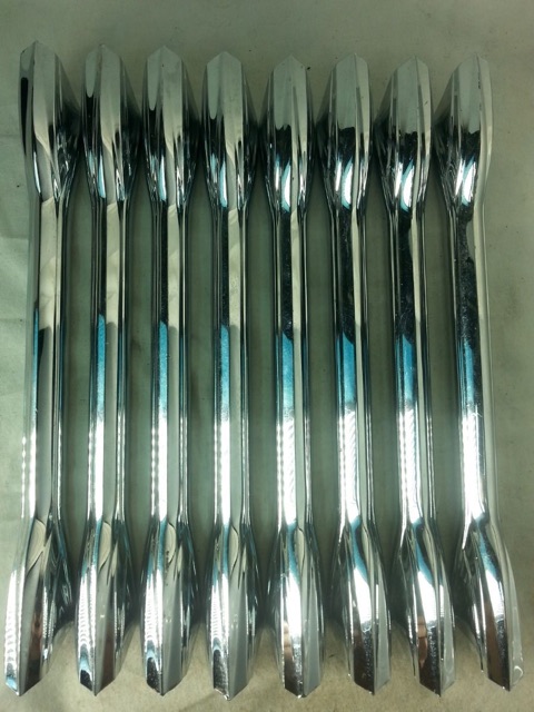 Premier 8x Bass Drum Lugs Diamond Chrome Vintage 60s England 2-Hole 9 1/4" Hex* — main photograph