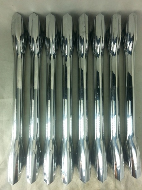 Premier 8x Bass Drum Lugs Diamond Chrome Vintage 60s England Hex 2-Hole 9 1/4"* — main photograph