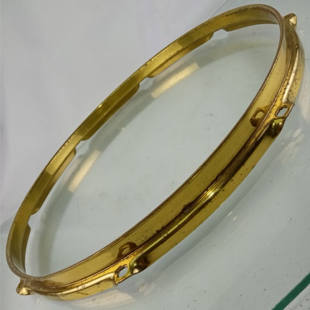 Ludwig 14"24k Gold Plated BRASS 8Lug Triple-Flange Snare/Floor Tom Drum Rim/Hoop — main photograph