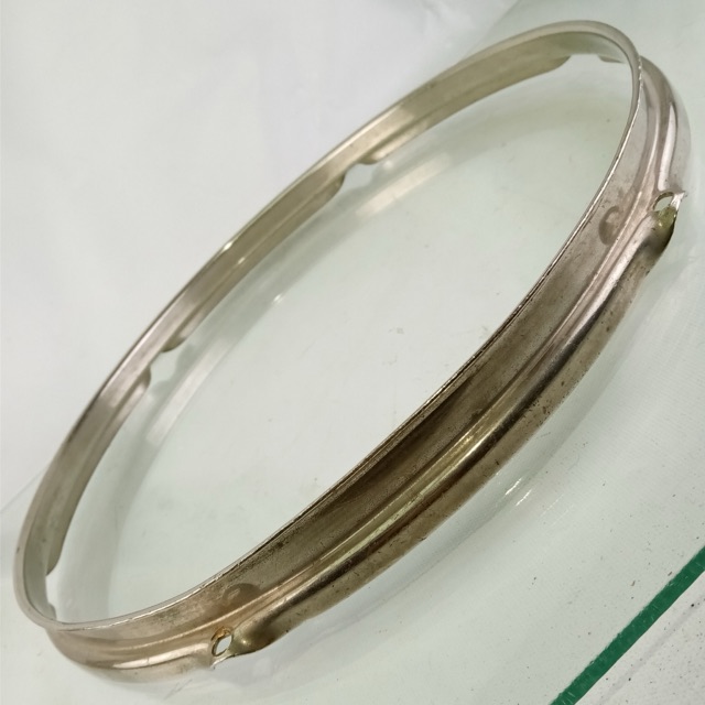Ludwig 14" Nickel-BRASS Triple-Flange Pioneer Snare Drum/Floor Tom Rim/Hoop WFL — main photograph