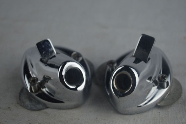 Premier 50s-60s Bass Drum Spur Mounts Spring-Loaded Push-Button Chrome England* — main photograph