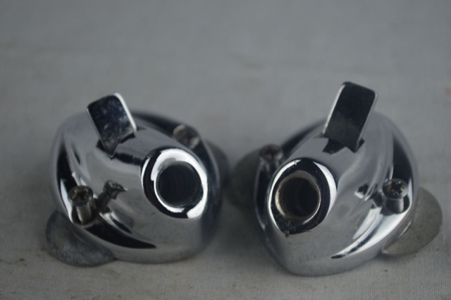 Premier 50s-60s Bass Drum Spur Mounts Spring-Loaded Push-Button Chrome England* — main photograph