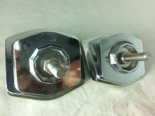 Premier Bass Drum Spur Holder Mounts Set 2x Chrome Vintage 90s 1 1/4" x 1 5/16* — main photograph