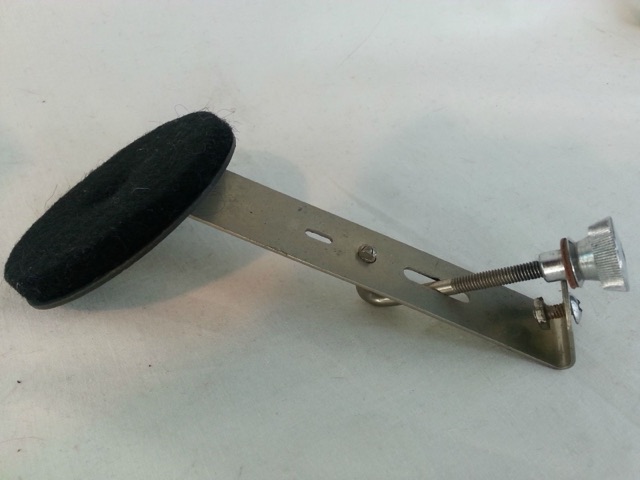 Premier Bass Drum Muffler Chrome Vintage 50s-60s Made in England Black Felt* — main photograph