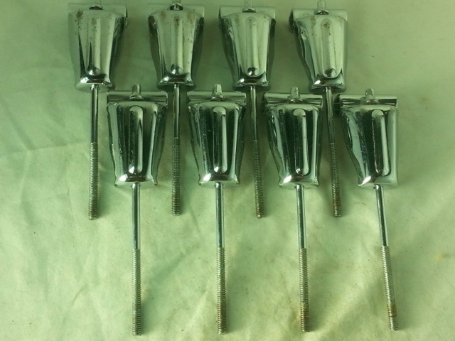 Premier 8x Bass Drum Tension T-Rods/Claws Vintage 70s-80s Marching Chrome 5 1/2" — main photograph