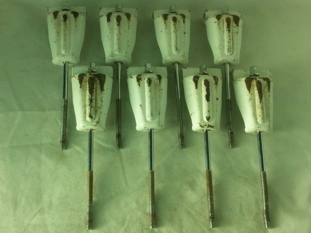 Premier 8x Bass Drum Tension T-Rods/Claws 70s Marching White Powder-Coat 5 1/2" — main photograph