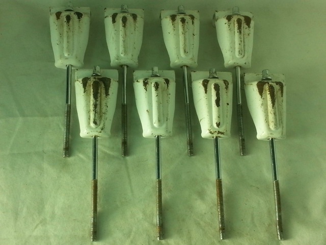 Premier 8x Bass Drum Tension T-Rods/Claws 70s Marching White Powder-Coat 5 1/2" — main photograph