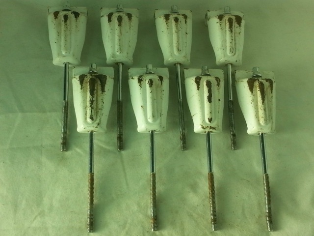Premier 8x Bass Drum Tension T-Rods/Claws 70s Marching White Powder-Coat 5 1/2" — main photograph