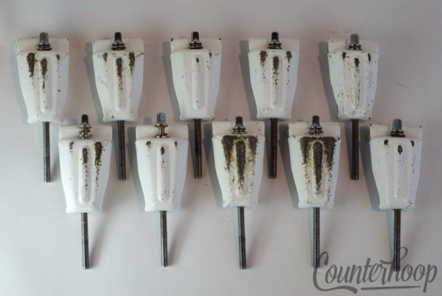 Premier 10x Bass Drum Tension T-Rods/Claws White Powder-Coated Vintage 70s-80s* — main photograph