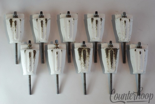Premier 10x Bass Drum Tension T-Rods/Claws White Powder-Coated Vintage 70s-80s* — main photograph