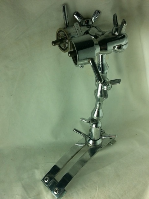 Hayman Rail Mount Chrome Bass Drum Double Tom Holder Slider England Vintage 60s — main photograph
