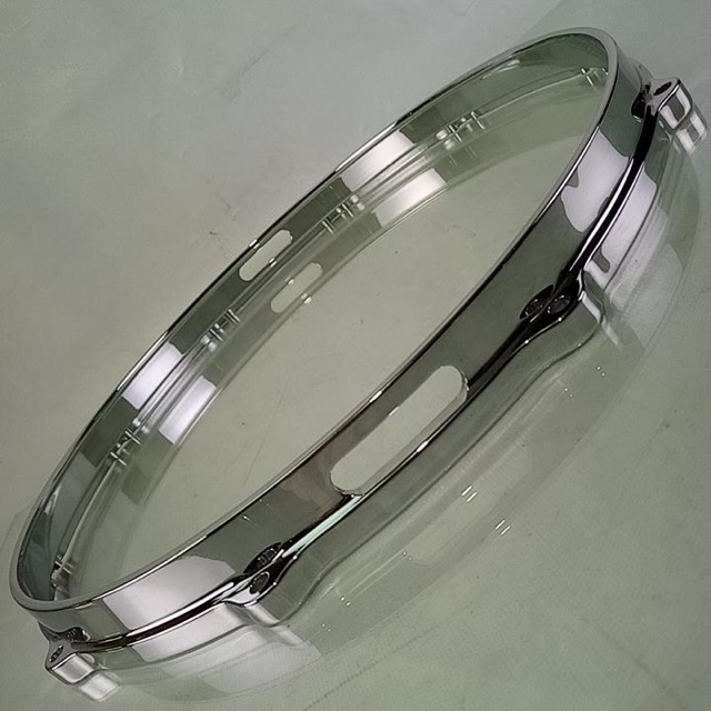 Gretsch 14" Die-Cast 10-Lug Snare Drum Resonant Rim/Hoop Vintage Chrome#4158 70s — main photograph