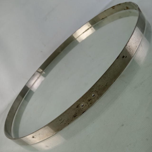 Ludwig 15"Snare Drum Batter Straight Chopper Rim/Hoop Nickel Pioneer Vintage 10s — main photograph