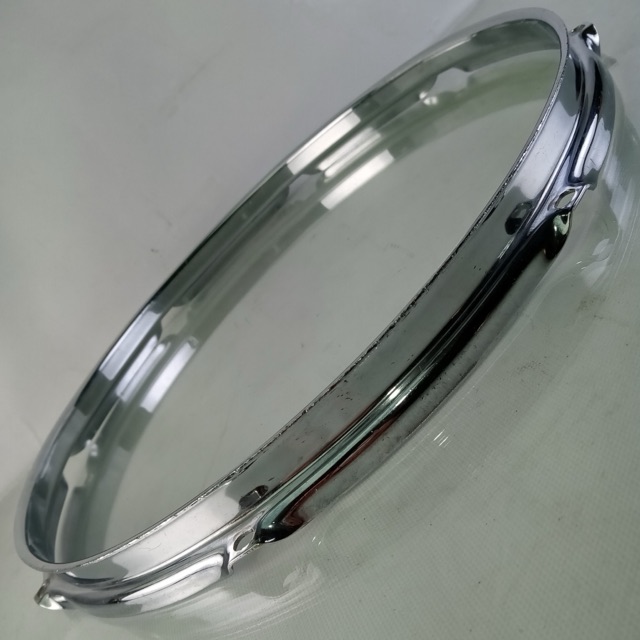 Ludwig 14"8-Lug COB Triple-Flange Snare/Floor Tom Drum Rim/Hoop Chrome-BRASS 60s — main photograph
