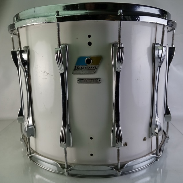Ludwig 12x15"Marching Snare/Tom Drum White Cortex Wrap Vintage80s Blue/Olive B/O — main photograph