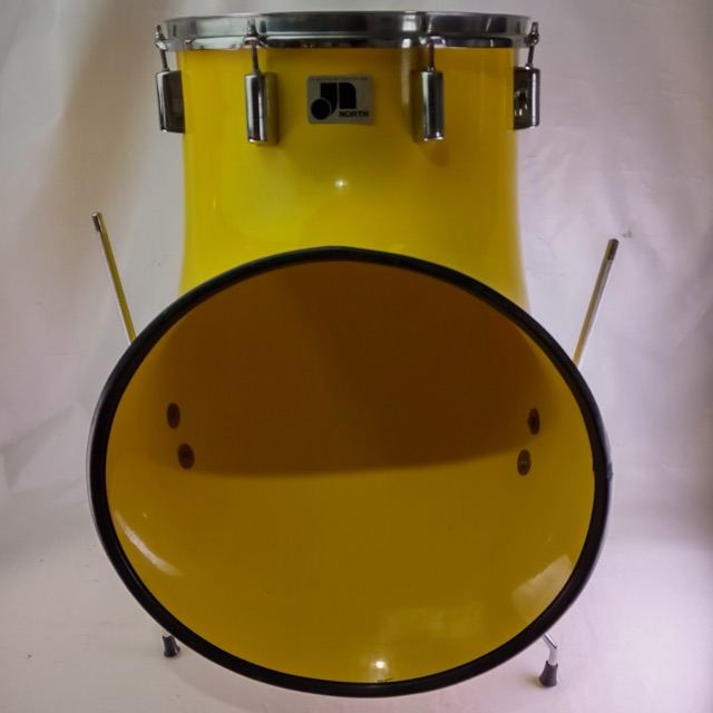 North 14" Floor Tom Drum Yellow Submarine! Batter Head x18"Resonant Vintage 80s — main photograph