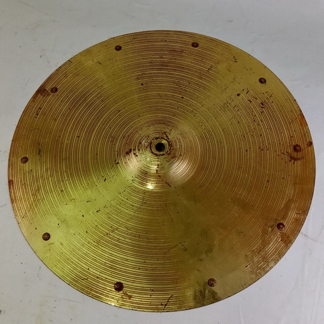 14" 368g Crash Cymbal Vintage 70s Rivets Special Effects Made In Japan — main photograph