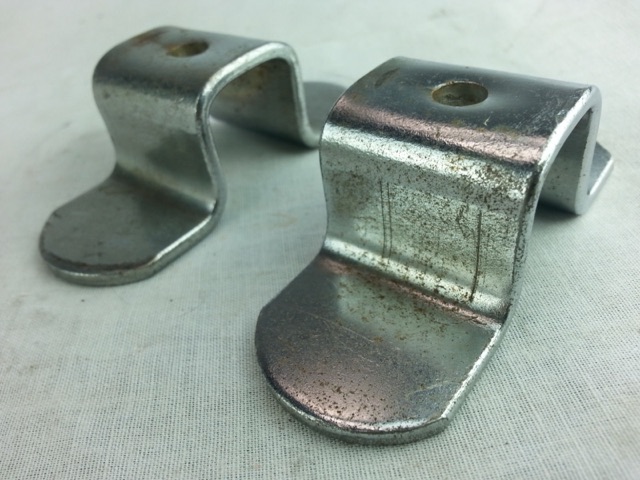 Leedy Rail Mount Original Style Support Brackets Chrome Set x2 30s-40s Vintage* — main photograph