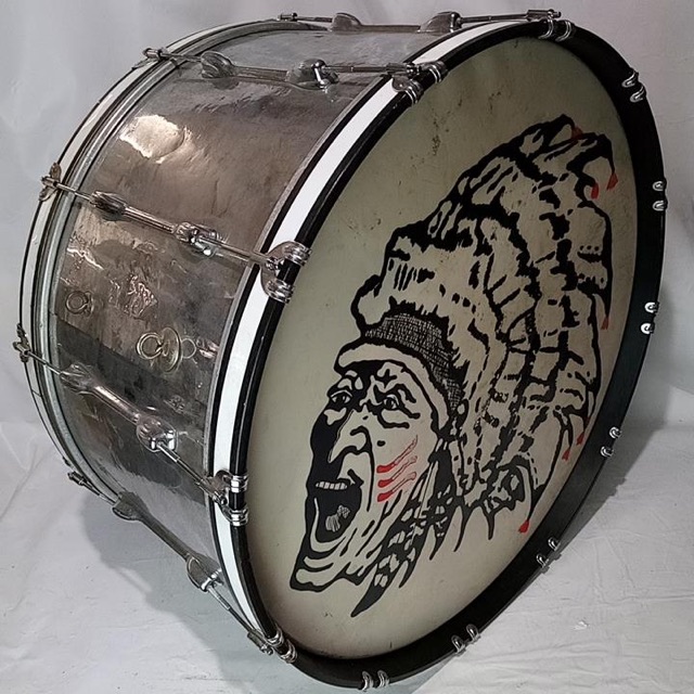 Slingerland 14x28" Bass Drum 3Ply Maple/African Mahogany Vintage 70s Chrome-Wood — main photograph