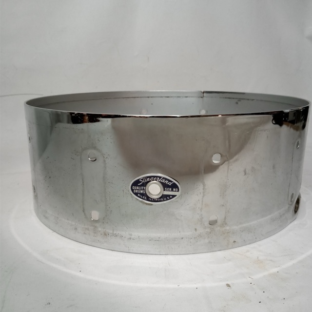 Slingerland 10-Lug 5x14"Snare Drum Shell Festival Chrome Steel Metal Vintage#142 — main photograph
