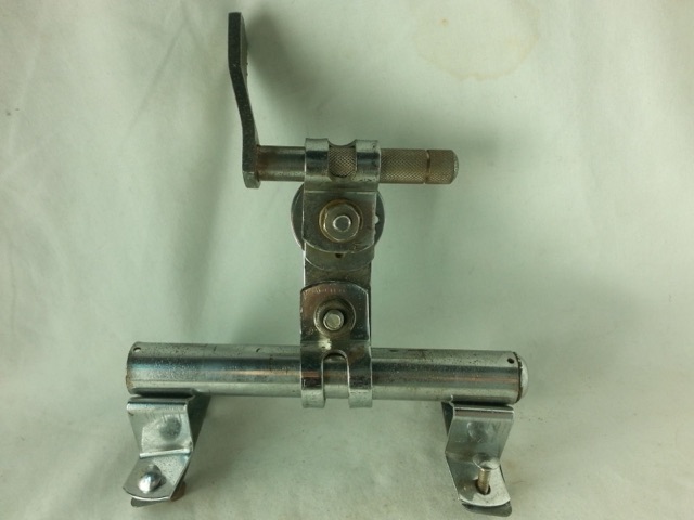 Pearl Rail Mount Bass Drum Clip Tom Arm 4-Hole Japan Chrome 60s 2"x5 1/2"Holder — main photograph