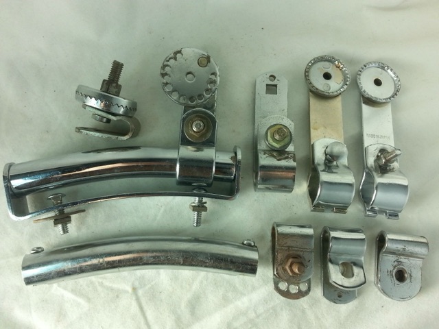 Pearl Rail Mount Parts Bass Drum Clip Tom Arms Posts Sliders Made Japan 60s HW* — main photograph