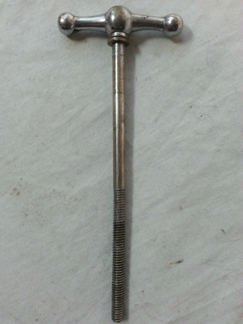 Ludwig 1x Bass/Tunable Tom Drum Tension T-Rod/Screw Bow-Tie Chrome Vintage 30s — main photograph