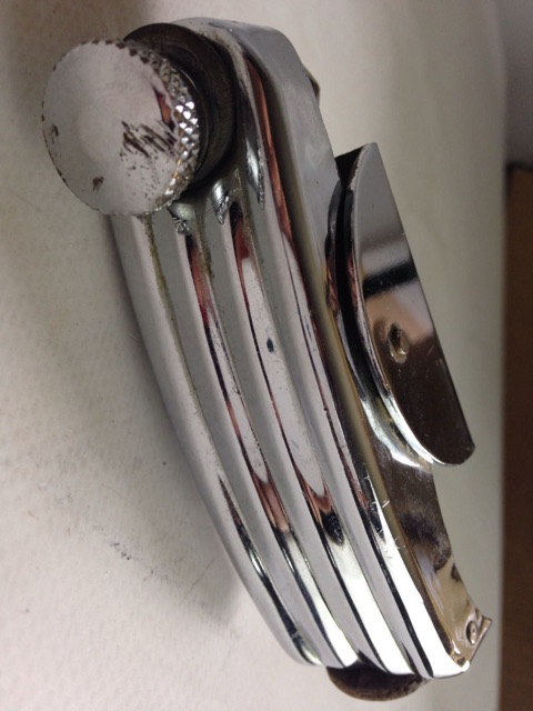Slingerland Clamshell Butt Tensioner Vintage 50s Chrome Radio King Strainer USA* — main photograph