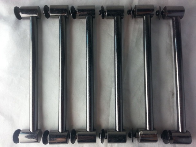 Custom 6x Tube Lugs Black Nickel 6"Hole Spacing 10/12/13" Toms Drums Set/Kit* — main photograph