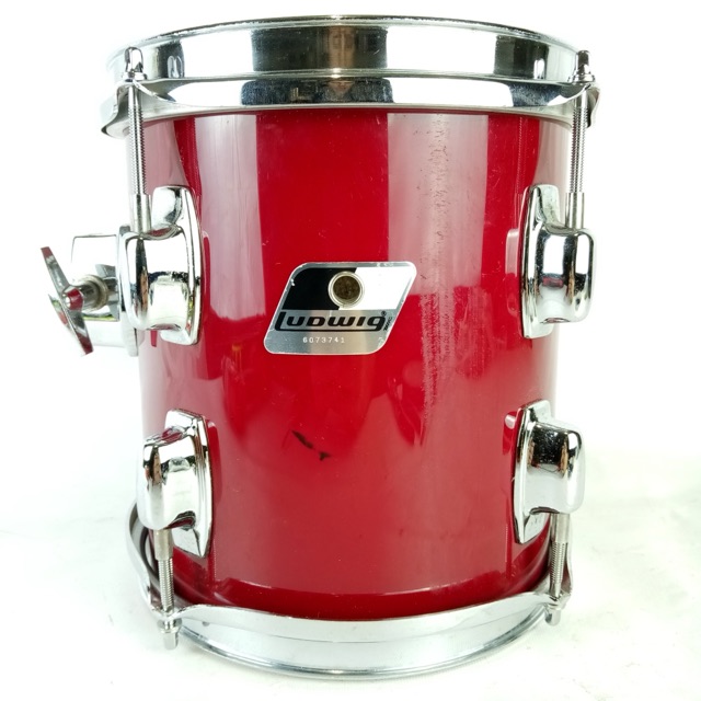 Ludwig 9x8" Rocker II Tom Drum Red Wrap Vintage 80s Wood Shell Granitone Poplar — main photograph