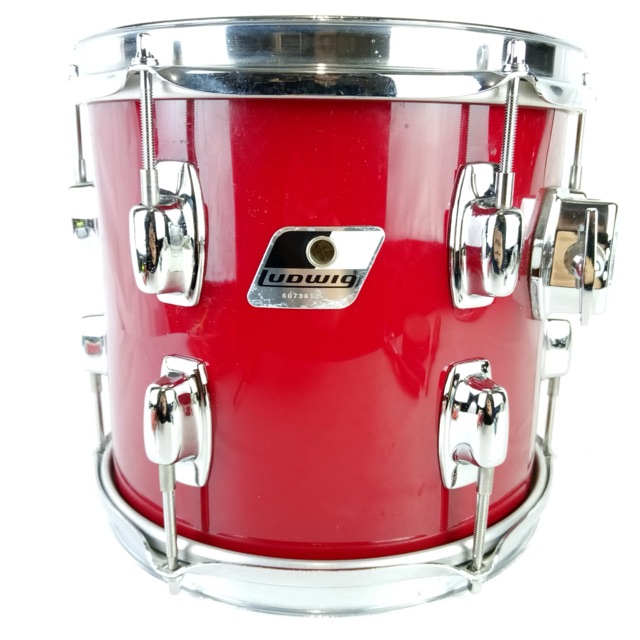 Ludwig 9x10" Rocker II Tom Drum Red Wrap Vintage 80s Wood Shell Granitone Poplar — main photograph