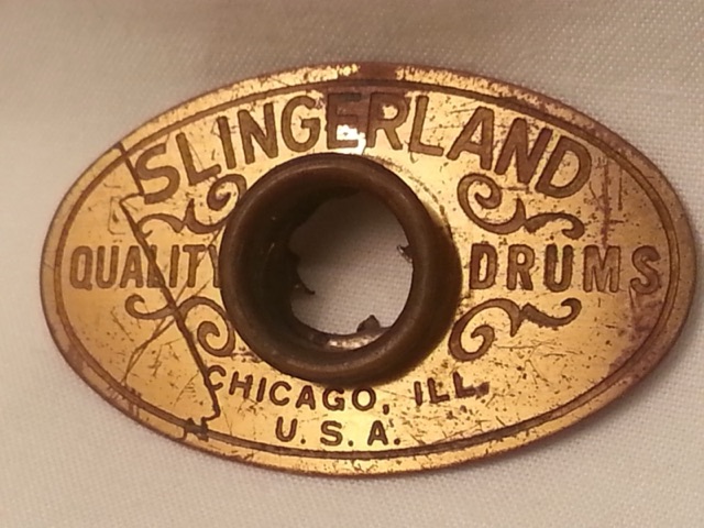 Slingerland Brass&Tan Oval Badge Vintage 50s Snare/Bass/Tom Drum Chicago RK USA — main photograph