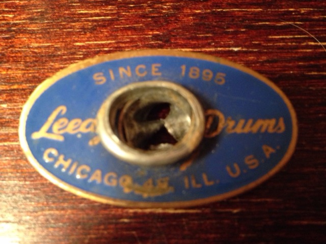 Leedy Drum Badge Vintage 60s Blue Oval Slingerland Snare/Bass/Tom w/ Grommet* — main photograph