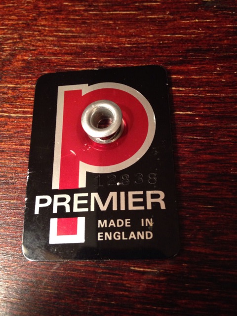 Premier Vintage 70s Drum Badge Snare/Bass/Tom Made in England w/ Grommet* — main photograph