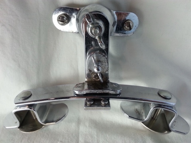 Leedy Bass Drum Rail Mount Tom Holder Chrome Vintage 40s Elkhart,IN USA 1st Gen — main photograph