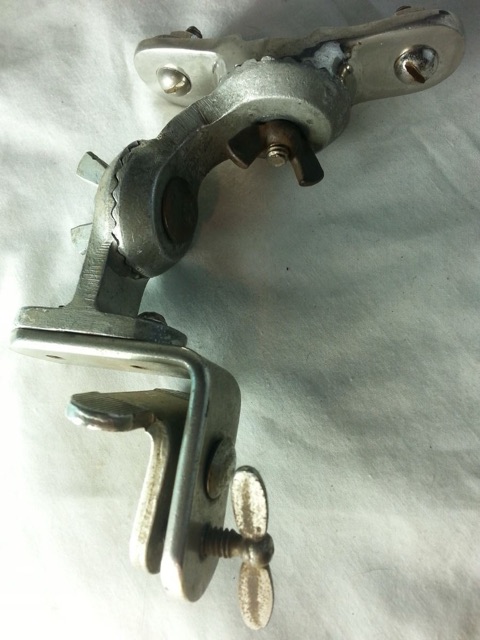 Leedy Clamp-On Bass Drum Tom Mount Bracket Holder Nickel Vintage 30s Elkhart,US — main photograph