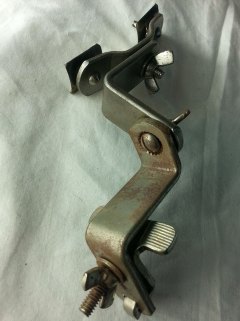 Ludwig/WFL ClampOn Bass Drum Tom Mount Bracket Holder Nickel Vintage 40s Chicago — main photograph