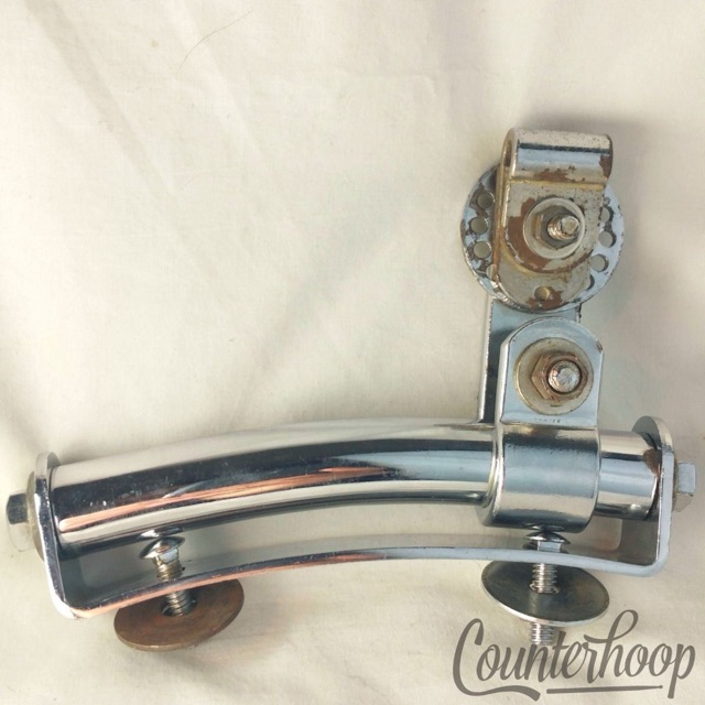 Pearl Rail Mount Tube,Base,+Slider Bass Drum Japan Chrome 60s Star 3 5/8"Holes* — main photograph