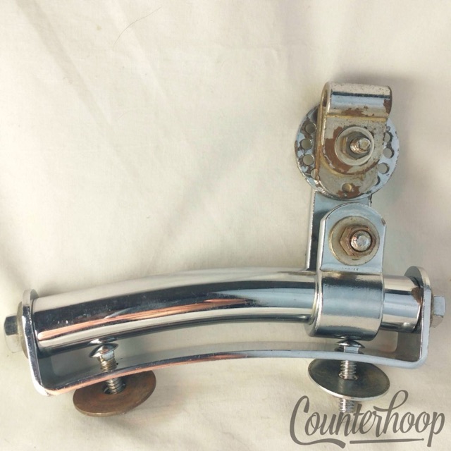 Pearl Rail Mount Tube,Base,+Slider Bass Drum Japan Chrome 60s Star 3 5/8"Holes* — main photograph