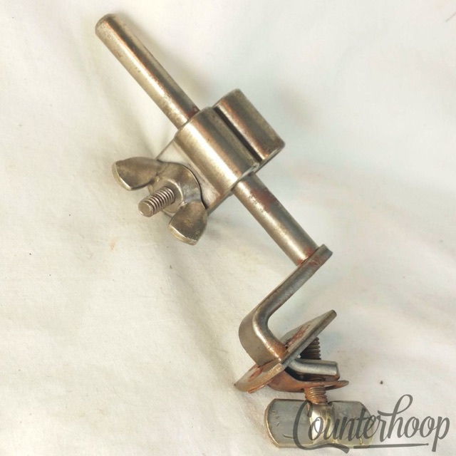 Ludwig Cowbell Mount +Angle Rod Receiver Attachment Clamp-On Bass Drum Hoop 30s — main photograph