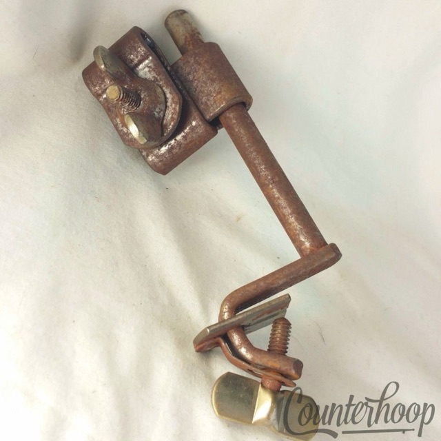 Ludwig Cowbell Mount + Angle Rod Receiver Clamp-On Bass Drum Hoop Vintage 30s* — main photograph